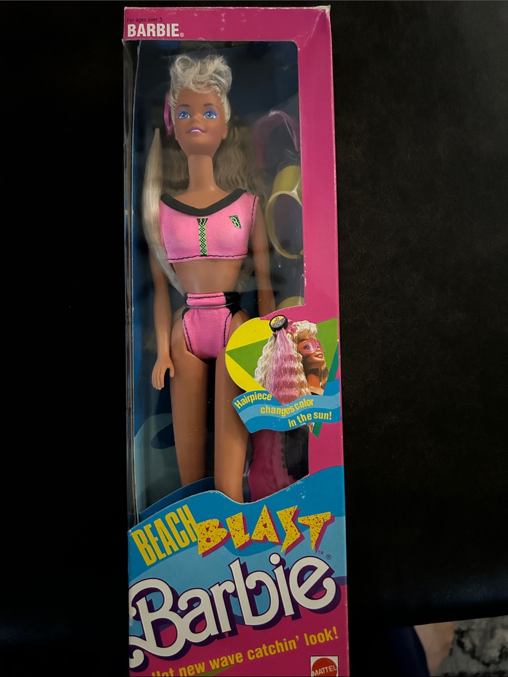 Barbie Beach Blast Pink and Black Two-Piece Beach Outfit Doll by Barbie